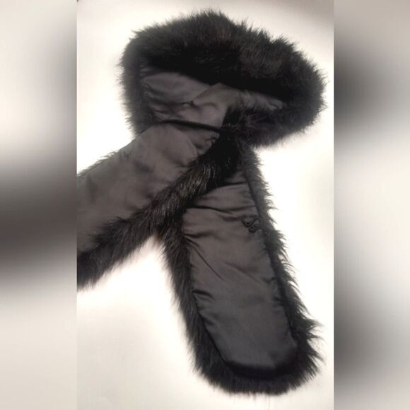 Faux Fur Mink  Long Winter Scarf with Satin Lining Vintage - Picture 9 of 16